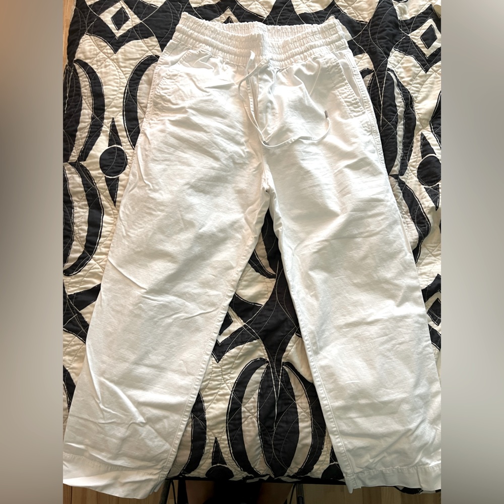 White linen pants